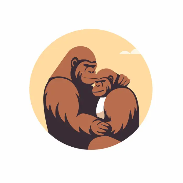 Chimpanzee Logo Vector Illustration Chimpanzee Baby — Stock Vector