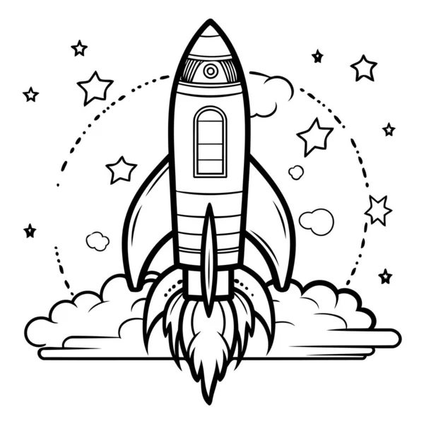 Rocket Design Spaceship Start Business Start Shuttle Theme Vector Illustration — Stock Vector