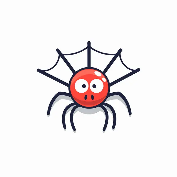 Spider Icon Flat Style Halloween Vector Illustration White Isolated Background — Stock Vector