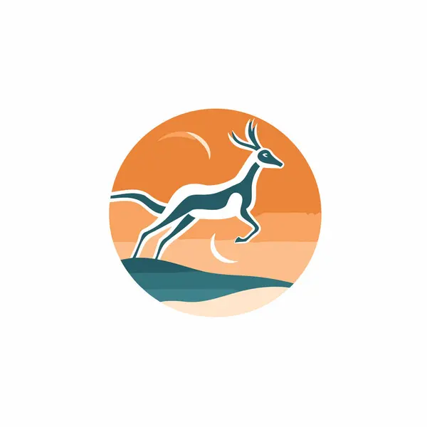 Kangoeroe Icoon Platte Stijl Dierenvector Illustratie Witte Geïsoleerde Achtergrond — Stockvector