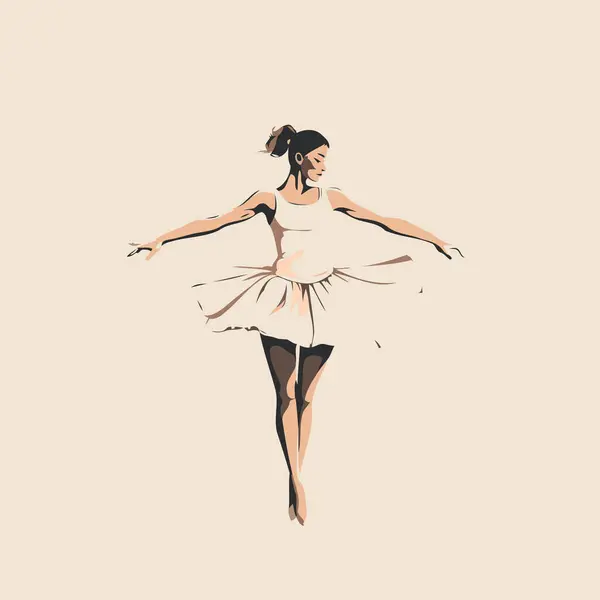Ballerina Vector Illustration Sketch Style Isolated White Background — Stock Vector