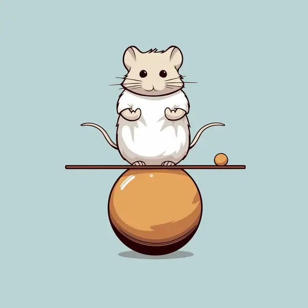 Hamster Nas Escamas Ilustração Vetorial Hamster — Vetor de Stock
