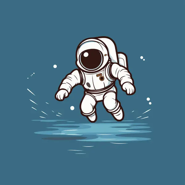 Astronaut Drijvend Het Water Vector Illustratie Eps — Stockvector