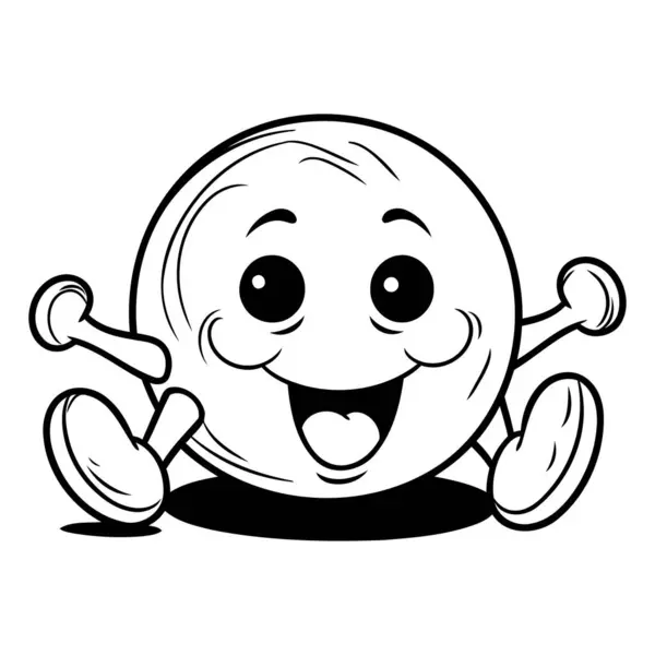 可爱笑婴儿脸吉祥物的卡通画图 — 图库矢量图片