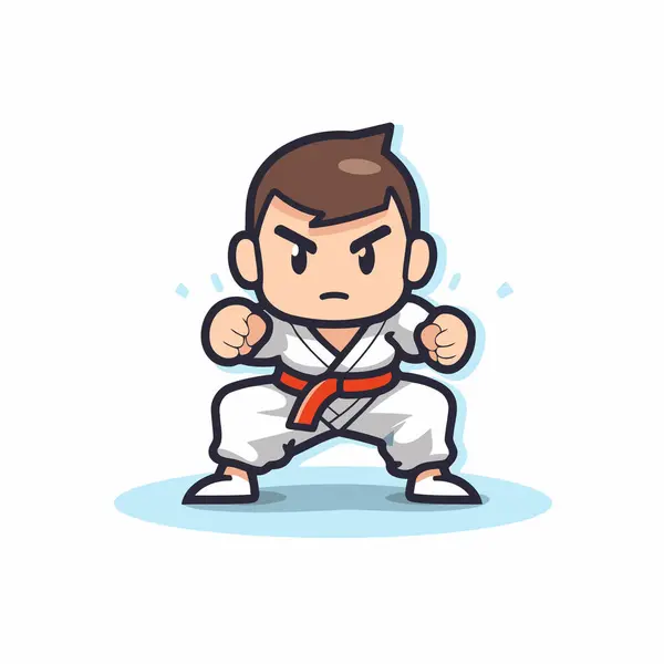 Taekwondo Character Vector Illustration Taekwondo Fighter — Stock Vector