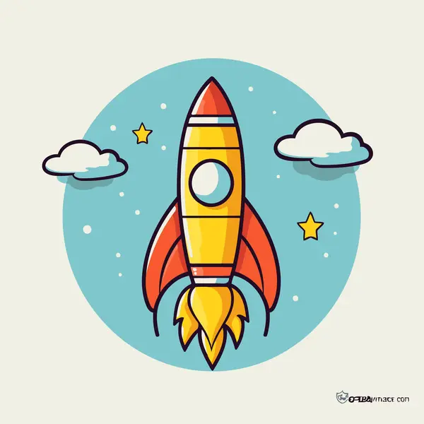 Rocket Icon Flat Style Vector Illustration Your Design Eps10 — Stock Vector