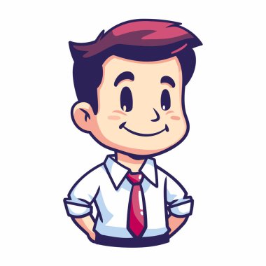 işadamı çizgi film simgesi beyaz arka plan üzerinde. renkli tasarım. vektör çizim