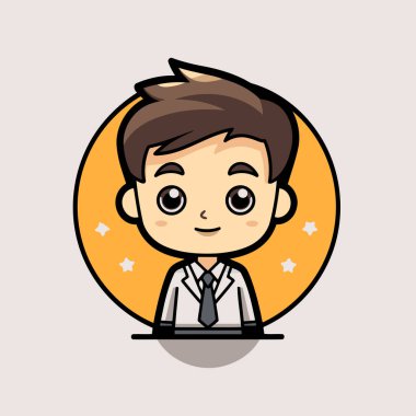 Şirin İşadamı - Çizgi film Karakteri Vektör İllüzyonu. EPS10