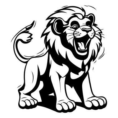 Aslan - Vahşi Hayvan - Vector illüstrasyonu vinil kesimine hazır.