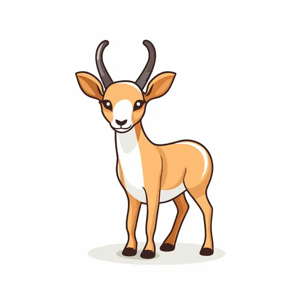 Gazelle Een Witte Achtergrond Vector Illustratie Cartoon Stijl — Stockvector