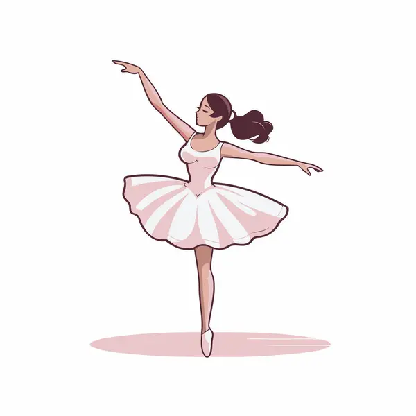 Ballerina White Tutu Pointe Vector Illustration — Stock Vector