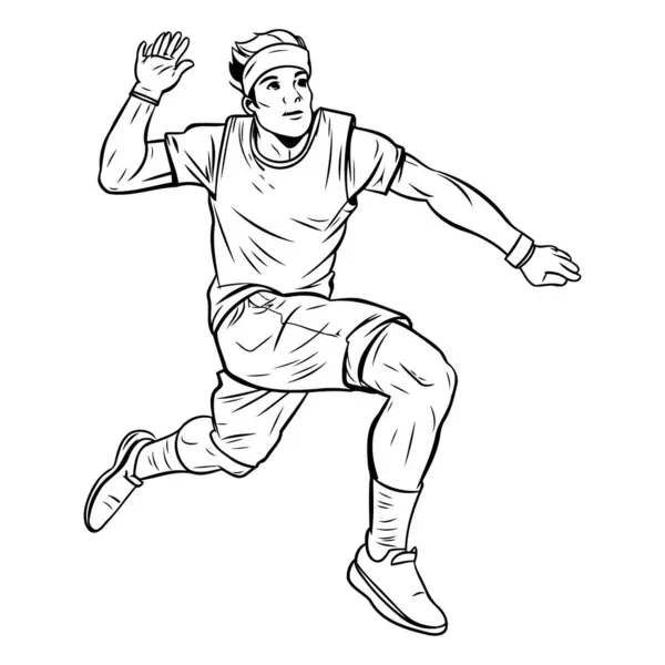 Man Sportswear Running Sketch Your Design Vector Illustration — Stock Vector