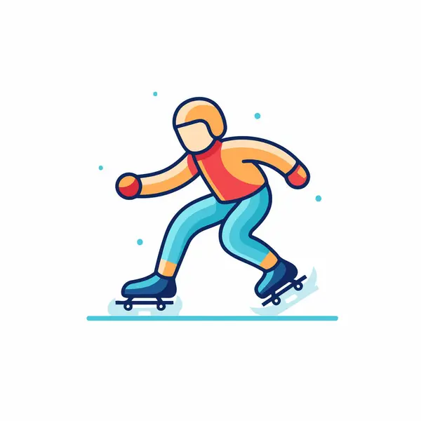 Roller Skating Icon Sport Recreation Vector Illustration Flat Style — Stock Vector