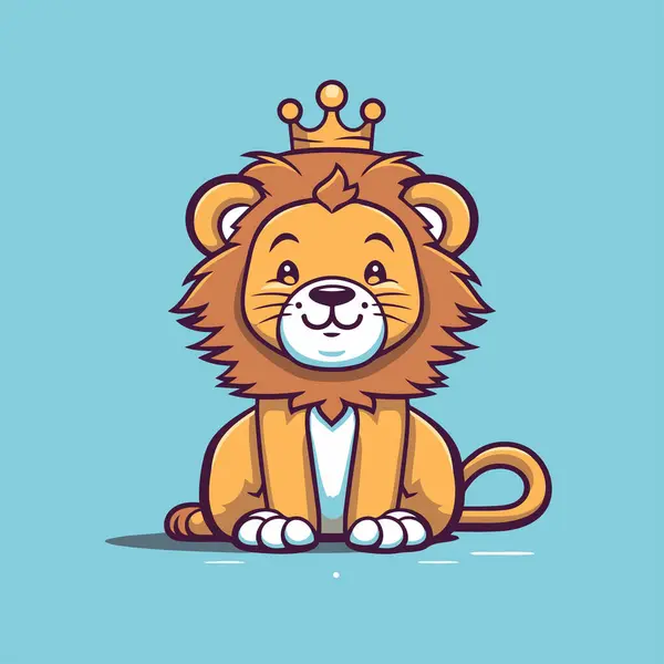 König Der Löwen Anzug Und Mit Krone Vektorillustration — Stockvektor
