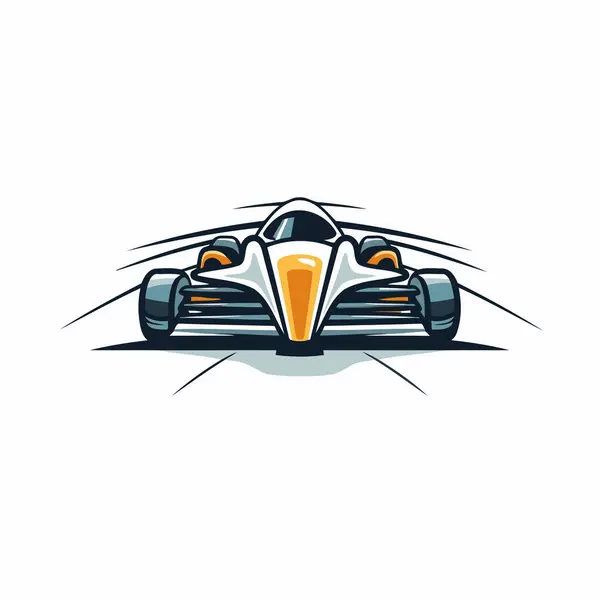 Wektorowa Ilustracja Samochodu Wyścigowego Odizolowanego Białym Tle Element Konstrukcyjny Logo — Wektor stockowy
