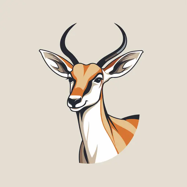 Bir Ceylanın Kafasının Vektör Görüntüsü Antilop — Stok Vektör