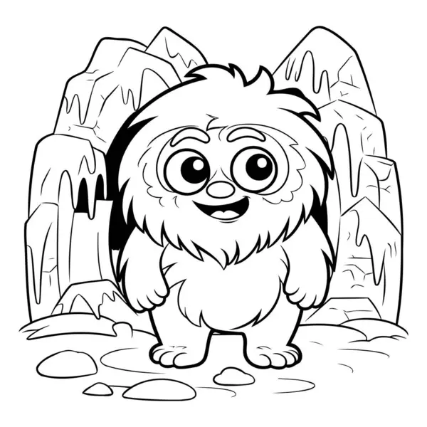 Black White Cartoon Illustration Cute Dog Animal Character Coloring Book — Stock Vector