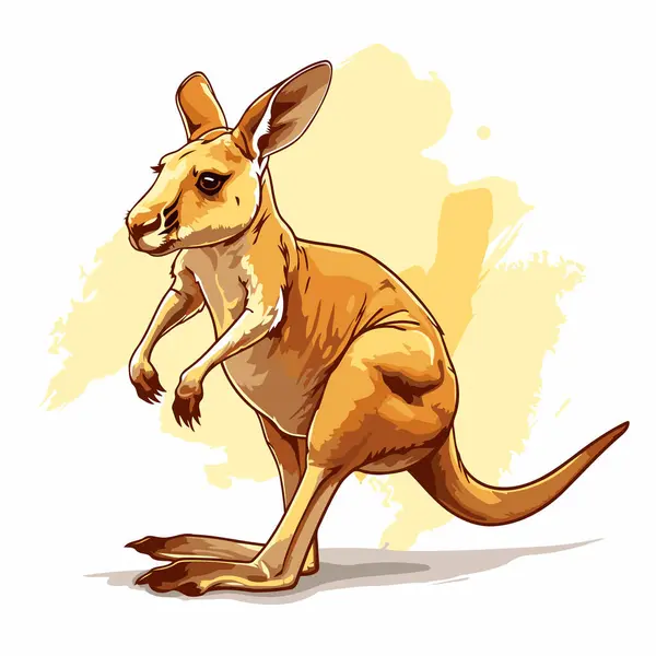 Grunge Arka Planında Kanguru Vektör Çizimi Çizimi — Stok Vektör