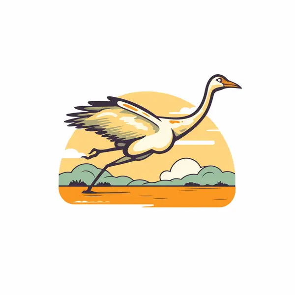 Turna Logosu Tasarım Şablonu Vahşi Bir Kuşun Vektör Çizimi — Stok Vektör