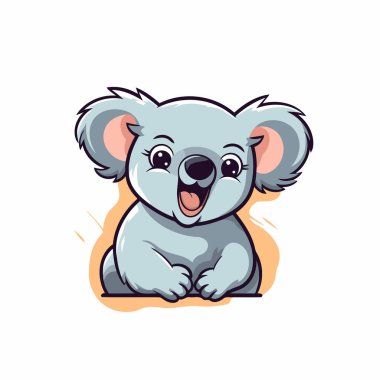 Tatlı koala çizgi film karakteri. Vektör illüstrasyonu beyaz arkaplanda izole edildi.