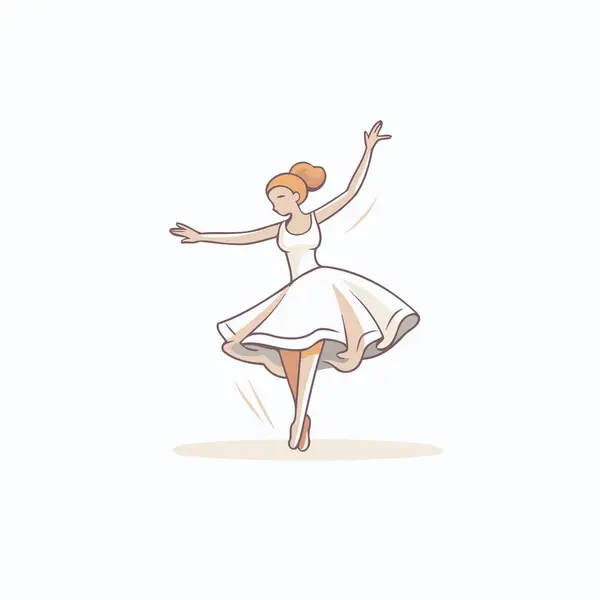 Балерина Белой Пачке Пуантах Векторная Иллюстрация — стоковый вектор