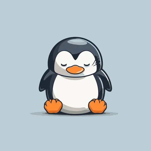 Netter Pinguin Cartoon Vektorillustration Folge — Stockvektor