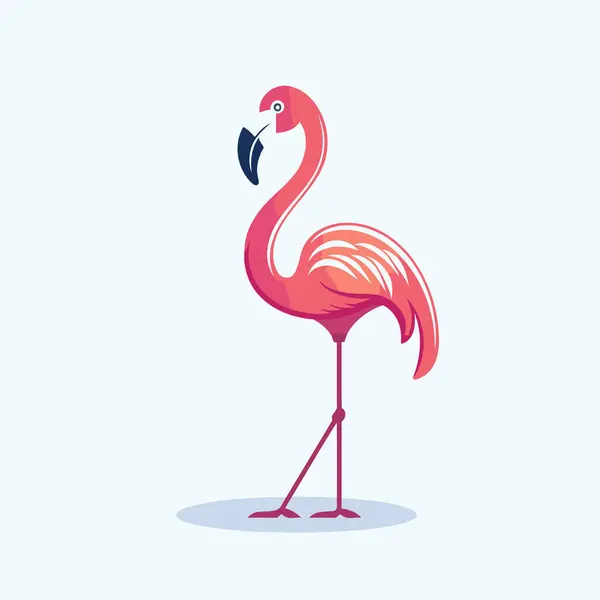 Pink Flamingo Vector Illustration Flamingo Light Background — Stock Vector