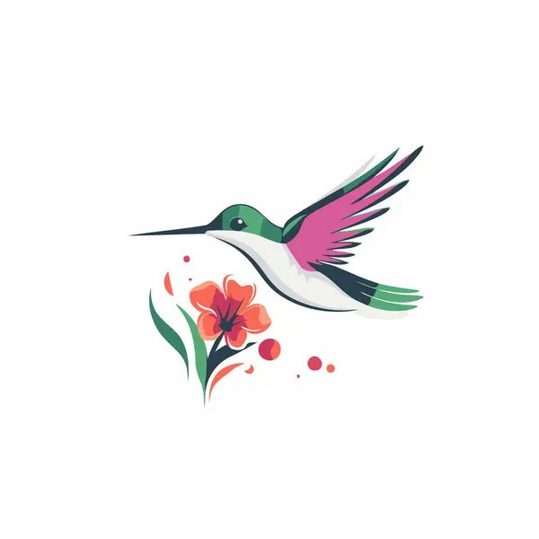 Hummingbird Flower Vector Logo Design Template Hummingbird Flower — Stock Vector