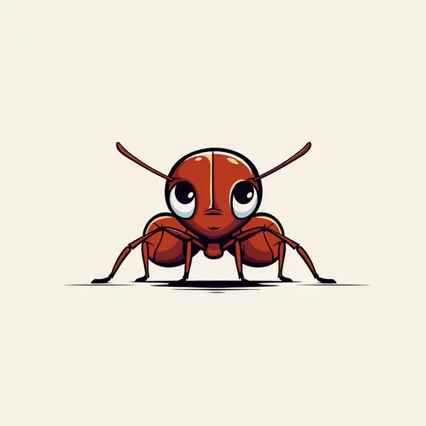 Cartoon Ant Vector Illustration Isolated White Background — Stock Vector