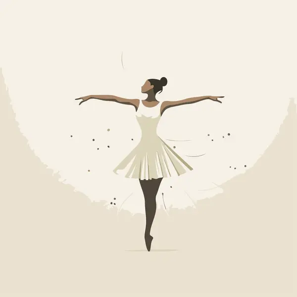 Танцовщица Пачке Векторная Иллюстрация Стиле Ретро — стоковый вектор