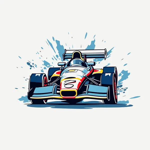 Racing Car Vector Illustration Sport Graphic Design Shirt — Stock Vector