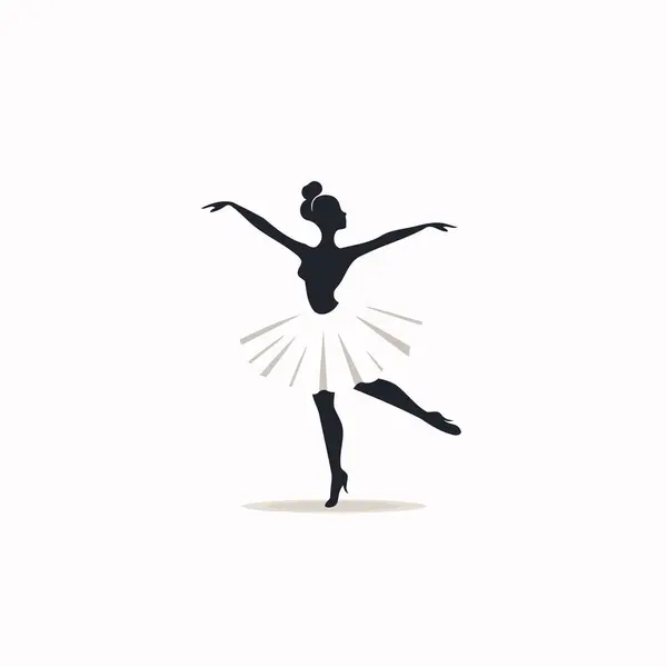 Ballet Dancer Silhouette Vector Illustration Isolated White Background — Stock Vector