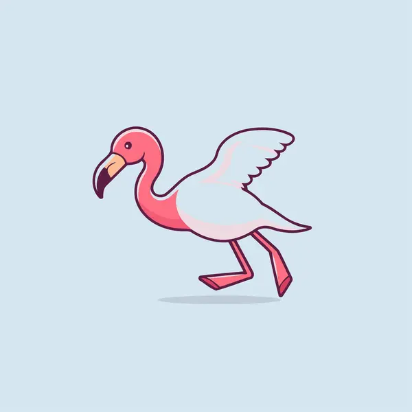 Flamingo Vektör Çizimi Mavi Arka Planda Izole Edilmiş Pembe Flamingo — Stok Vektör