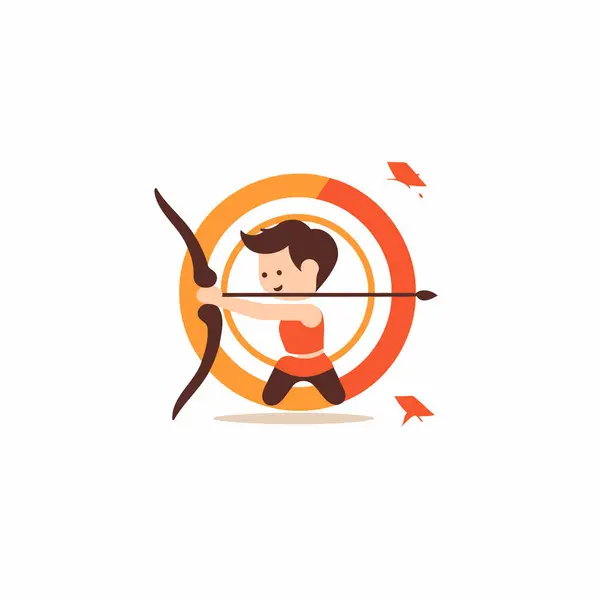 Archery Icon Flat Design Vector Illustration Eps — Stock Vector