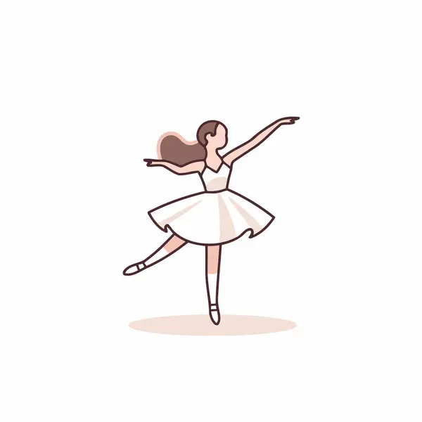 Ballet Ballerina Een Witte Tutu Vectorillustratie — Stockvector
