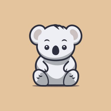 Şirin koala vektör çizimi. Tatlı koala karakteri..
