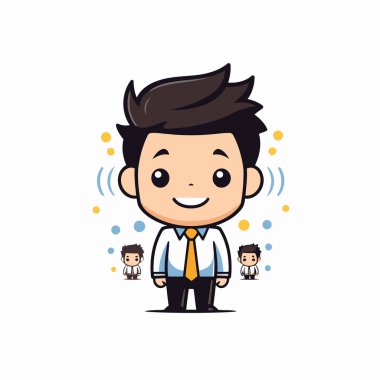 İş adamı çizgi film karakteri tasarımı. Vektör illüstrasyonu eps10 grafiği.