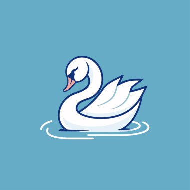 Kuğu logosu tasarım şablonu. Kuğu vektör simgesi. Kuğu vektör simgesi