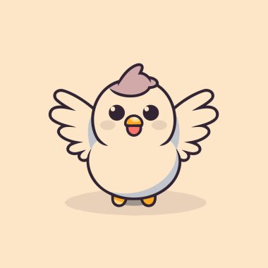 Sevimli kuş çizgi film tasarımı. Vektör illüstrasyonu eps10 grafiği.