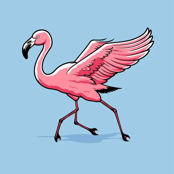 Flamingo Vogel Vector Illustratie Van Een Flamingo Vogel — Stockvector
