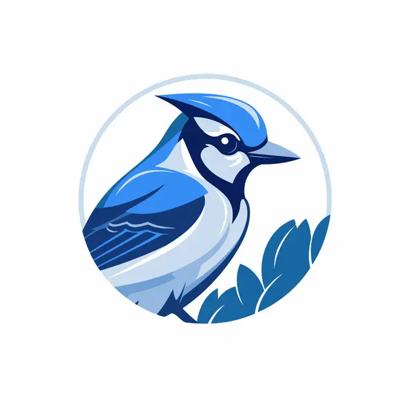 Blue Tit Bird Vector Logo Template Vector Illustration Blue Tit — ストックベクタ