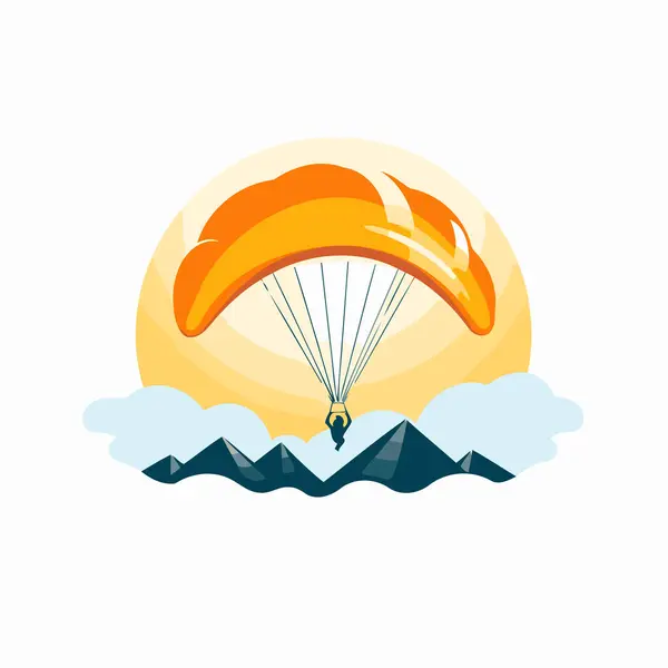 Paraglider Flying Sky Paraglider Flying Sky Vector Illustration — Stock Vector