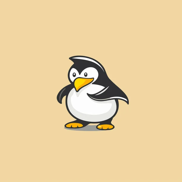 Niedliche Pinguin Ikone Vektorillustration Von Cartoon Pinguin — Stockvektor