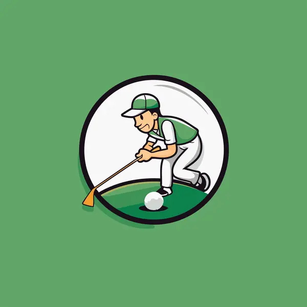 Golf Player Vector Icon Logo Design Template Vector Illustration Golf — Stock Vector