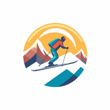 Kayak vektör logosu tasarım şablonu. Kayak logosu kavramı.