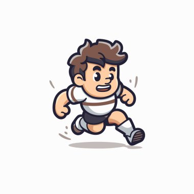 Çizgi film sunucusu illüstrasyonu yapan şirin çocuk. Tebrik kartı için uygun. poster ve afiş