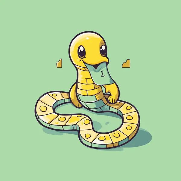 Cute Snake Cartoon Vector Illustration Cute Snake Mascot Design — Stock Vector