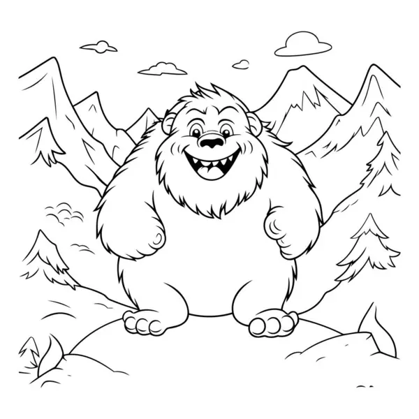 Mascot Illustration Mammoth Animal Coloring Book — Stock Vector