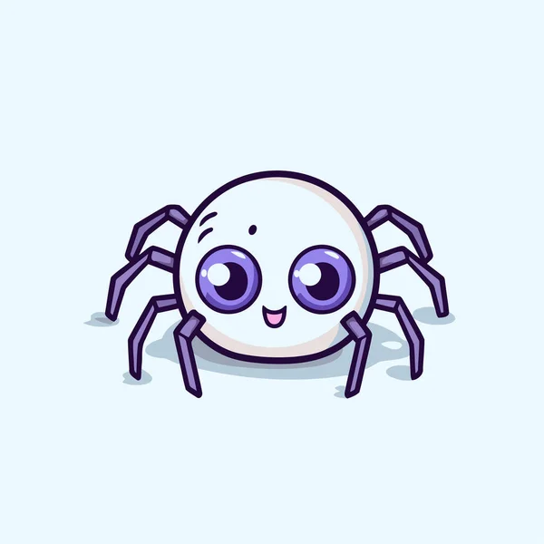Cute Cartoon Spider Mascot Character Vector Illustration — Stock Vector