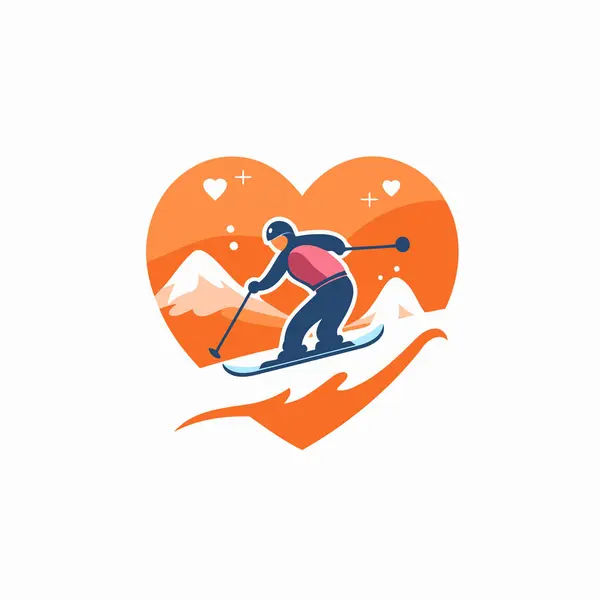 Πρότυπο Σχεδιασμού Λογότυπου Διάνυσμα Σκι Cross Χώρα Εικονίδιο Σκι — Διανυσματικό Αρχείο